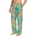 thumbnail image 2 of Xecao Colorful Palm Leaves Men's Straight Lounge Pajama Pants: The Ultimate in Comfortable Sleepwear, 2 of 9