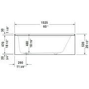 Duravit 700356000000090 60 x 30 in. Architec Soaker Alcove Bathtub with Left Drain, White