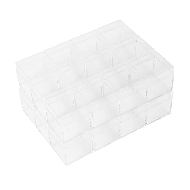 Caja de embalaje de plástico transparente cuadrado 24 piezas LANNMXG