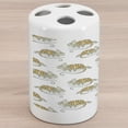 thumbnail image 1 of Reptile Ceramic Toothbrush Holder, Colorful Chameleon with Lines Tropical Wild Life Creature Camouflage Beast, Decorative Versatile Countertop for Bathroom, 4.5" X 2.7", Multicolor, by Ambesonne, 1 of 4