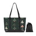 thumbnail image 7 of FORMRS Canvas Laptop Tote Bag for Women with 15.6" Computer Compartments Shoulder Handbag, Green Christmas Trees, 7 of 7