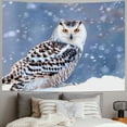 thumbnail image 2 of Orinice Owl Snow Blue Sky Tapestry Wall Hanging Unique Style Graphic Tapestries Home Wall Decor Art for Living Room Bedroom Apartment Farmhouse Dorm 4 Sizes Available 60x50inch, 2 of 6