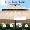 thumbnail image 3 of Alpha Joy 12x9ft Outdoor Patio Umbrella Large Rectangle Offset Cantilever Double Umbrella with 360°Rotation, Beige, 3 of 9