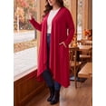 thumbnail image 4 of Cueply Women's Plus Size Cardigan Lightweight Long Sleeve Maxi Long Knitted Tops Open Front Sweater, 4 of 8
