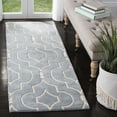 thumbnail image 4 of SAFAVIEH Chatham Xanthia Geometric Wool Runner Rug, Blue/Ivory, 2'3" x 7', 4 of 11