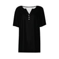 thumbnail image 4 of Posijego Girls Short Sleeve Shirts Button V Neck Casual School Dressy Tunic Tops Blouses Teens Summer Tees, 4 of 5