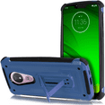 thumbnail image 2 of Value Pack for 5.7" Motorola Moto G7 Play Armor Foldable Kickstand Dual Layer Protective Raised Bevel Design Enhance Camera Aim at All Buttons & Sockets Hybrid Shockproof Bumper Phone Case + [Blue], 2 of 4