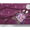 thumbnail image 2 of Soimoi Japan Crepe Satin Fabric Watercolor Flower Geometric Print Fabric by the Yard 42 Inch Wide, 2 of 3