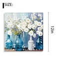 thumbnail image 2 of 12 Inch Wall Clock Battery Operated Silent Clock Decorative for Office, Kitchen, Outdoor, Living Room，Art Watercolor Light Color Flowers Print, 2 of 4