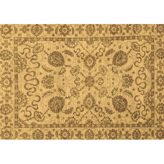 Ahgly Company Indoor Rectangle Oriental Brown Modern Area Rugs, 2' x 4'