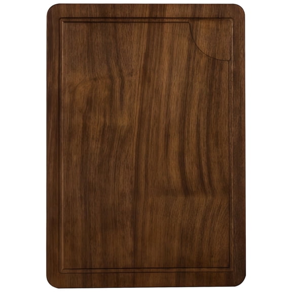 Black Walnut Cutting Board, 17.3 in x 13 in x 2.0 in (40 cm x 28 cm x 2 cm) Dual-Sided with Juice Groove, Excellent Dark Walnut End Grain, Rustic Wood Serving Platter for Steak Sushi Pizza