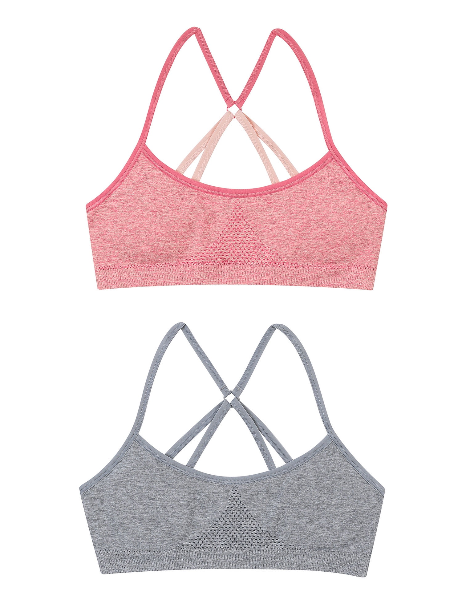Hanes Girls' Seamless Strappy Back Bralette, 2-Pack, Sizes (S-XXL)