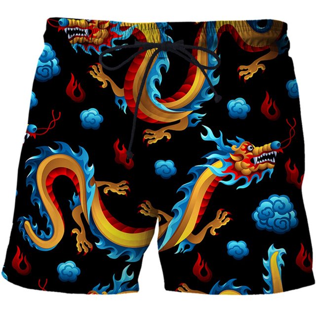 Dragon Totem Graphic Beach Shorts Pants Men y2k 3D Printing Surf Board Shorts Summer Hawaii Swimsuit Swim Trunks Cool Ice Shorts Fivean unisex