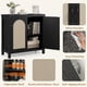 thumbnail image 3 of 31.5-pulgada negra small rattan buffet gabinete kitchen coffee bar gabinete con doors adjustable estantes y handle para kitchen/sala de estar in boho estilo rural style, 3 of 6