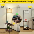 thumbnail image 3 of Outon Lampe sur Pied avec Table, Lampe sur Pied pour Salon avec Port de Chargement USB et Type‐C, Table d'Appoint à Intensité Réglable avec Lampe Intégrée pour Chambre, Noyer, 3 of 9