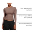 thumbnail image 4 of Remera CRZ YOGA Softembrace de manga larga con cuello redondo marrón XL, 4 of 5