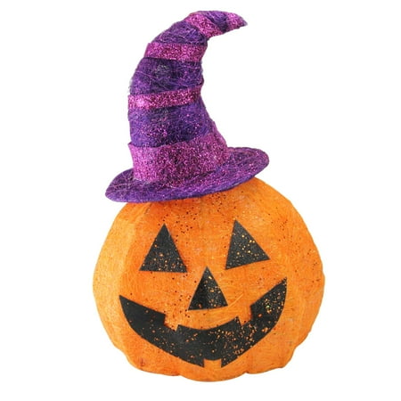 18 Battery Operated Lighted Sisal Jack O Lantern With A Witches