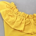 thumbnail image 4 of ClodeEU Women's Off Shoulder Ruffle Short Sleeve Blouse Tops Shirt Yellow,Womens Plus XXL, 4 of 8