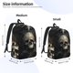 thumbnail image 2 of Easygdp Gold Pattern Skull Mochila de Lona Resistente para Laptop, Compatible con Laptops de 15 a 17 pulgadas, Ideal para Escuela, Trabajo y Viajes-Medium, 2 of 5