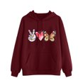 thumbnail image 1 of Gibobby Sudadera con capucha las mujeres imprimen la camisa sudadera hoodie pullover drawstring casual long manga blouse top （Vino， XXL), 1 of 4