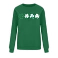 thumbnail image 4 of Avrnliq Womens St. Patrick's Day Clover Print Sweatshirt - Green Crewneck Relaxed Fit,Machine Washable Festive Casual Top,Size M, 4 of 6