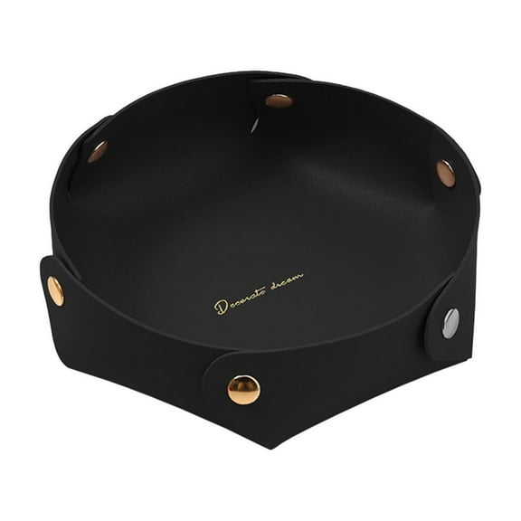 Red Leather Organizer Tray With Foldable Design For Desk Storage For Small Items