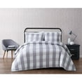 thumbnail image 1 of Truly Soft Everyday - King Quilt + Sham Set - Buffalo Plaid Collection - Grey, 1 of 4