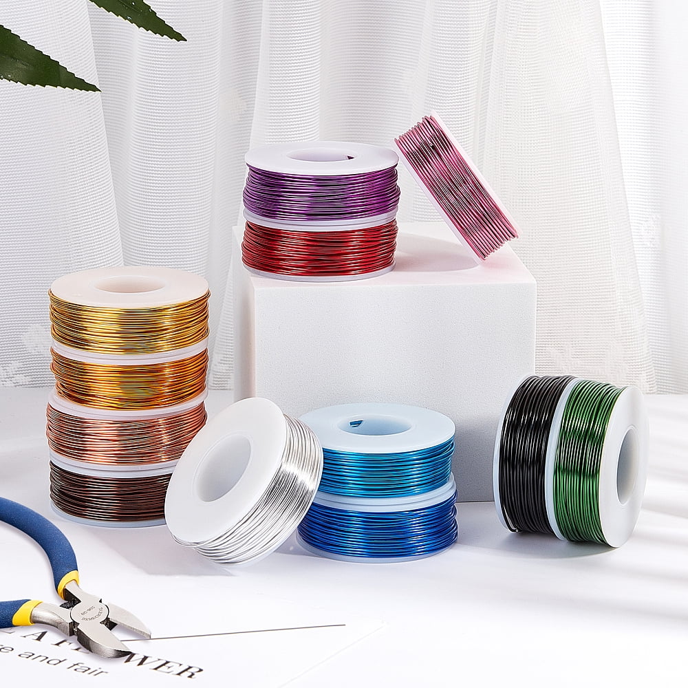 DIY Jewelry Kits with Aluminum Wire and Iron Side Cutting Pliers Coral 1mm about 23m/roll 6rolls/set