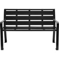 thumbnail image 2 of Global Industrial 4' Horizontal Steel Slat Outdoor Park Bench with Back, Black, 2 of 7