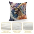 thumbnail image 4 of Orinice Goat Flower Zodiac Sign Graphic Decorative Throw Pillow Cover for Home Couch Living Room Bed Sofa - 1PC 12x12in, 4 of 5