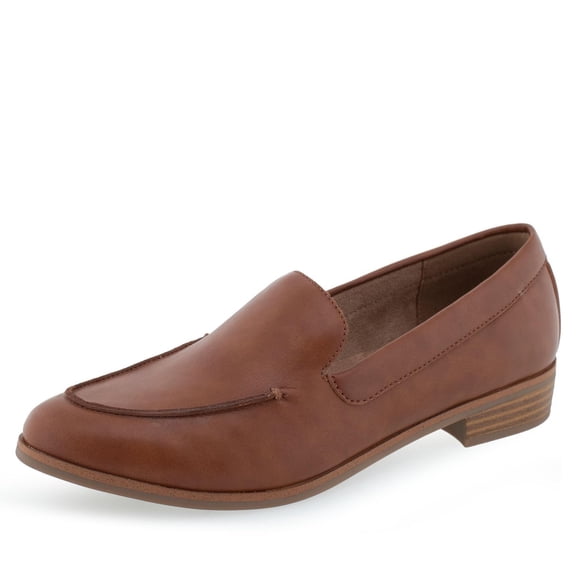 Aerosoles Women's East Side Loafer, Dark Tan Leather, 7.5 Wide