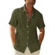 thumbnail image 1 of QUTETN Men'S Short Sleeve Cuban Camp Guayabera Shirt Linen Cotton Hippie Beach Button Shirts, 1 of 4
