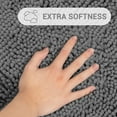 thumbnail image 4 of Hitime Soft Chenille Bath Rug Mat 16" x 24" Quick Dry Machine Washable Bathroom Runner - Ultra Absorbent Non-Slip Backing - Dark Gray, 4 of 11
