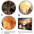 thumbnail image 3 of Designart "Atlanta Popart horizon VI" Cityscapes Floater Framed Canvas Print, 3 of 7