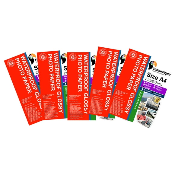 Pictures Photgraphy Inkjet photo paper Premium White Glossy 8.3"x11.7" (210 x 297mm) A4 Size 100 sheets weight 230gsm