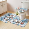 thumbnail image 4 of Ocean Gnome Bathroom Rugs Set Nautical Shell Sea Star Flag Flower Blue Wood Grain Non Slip Absorbent Soft Bath Mats 3 Piece Set with Bathroom Rug, U-Shaped Floor Mat, Toilet Seat Cover Large Size, 4 of 9