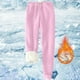 thumbnail image 2 of Pantalones deportivos Prolriy para mujer, con forro cálido, deportivos, de cintura alta, con forro polar, largos y gruesos para exteriores, para invierno, color rosa, talla XL., 2 of 5