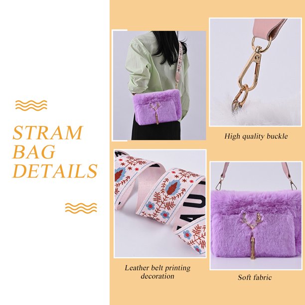 Bolsos De Hombro Para Mujer Bolso bandolera de felpa Suave y cálido Furry Dating Shopping Messenger Bag para mujer Chica