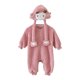 thumbnail image 2 of Monos para niños y niñas con estampado de pecho pequeño, con capucha, cálidos e informales, de manga larga, cómodos, de poliéster, 2 of 7