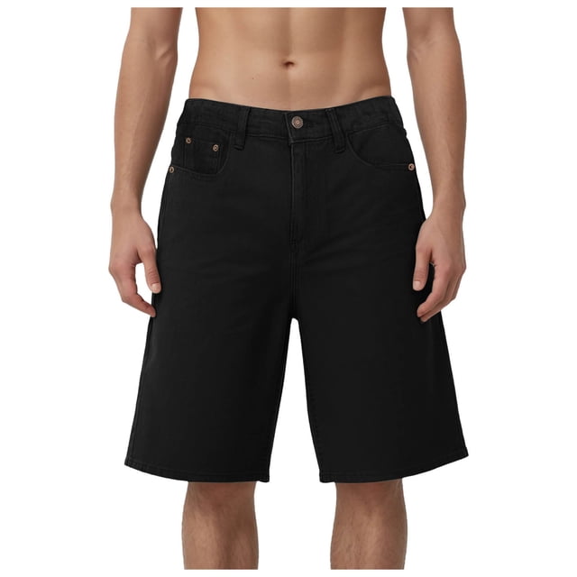 Ramiter Work Shorts for Men Men's Movement French Terry Short with Pockets Black,L