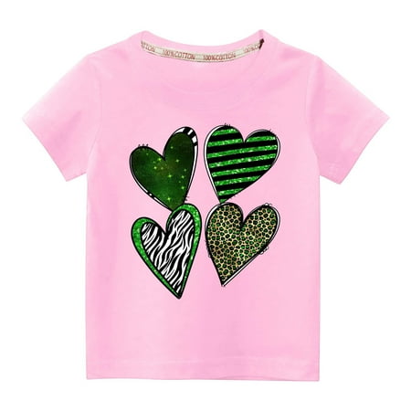 

MuZeFu Girls Clothes Clearance under 5.00 Toddler Kids Boys Girls Fashion Cute Round Neck Print Short Sleeve Top