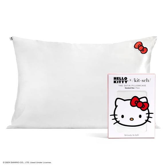 Funda de almohada Kitsch x Hello Kitty satinada, color marfil, tamaño queen