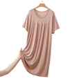 thumbnail image 4 of cfhntfmh Women's Modal Summer Nightgown Short Sleeve Round Neck Sleepshirt Loose Comfy Sleepwear Mid Sleep Dress, 4 of 4