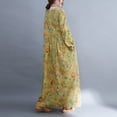 thumbnail image 2 of Vestido suelto para mujer, estampado vintage, con bolsillo, manga larga, cuello redondo, inform Abanopi Vestido, 2 of 7