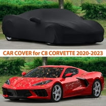 Car Cover Compatible with C8 Corvette Accessories 2023-2020 - Indoor Full Car Cover Satin Stretch Dust-Proof Protection for Underground Garage, Car Show, Black
