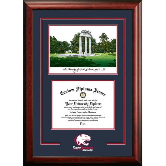 South Alabama Jaguars 8.5" x 11" Spirit Graduate Diploma Frame