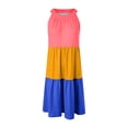 thumbnail image 5 of Girls Formal Dresses Size 14-16 Girls' Sleeveless Color Block Dress Summer Casual Sundress Skater Swing Twirly Halter Dress Girls Dresses Size 8, 5 of 5