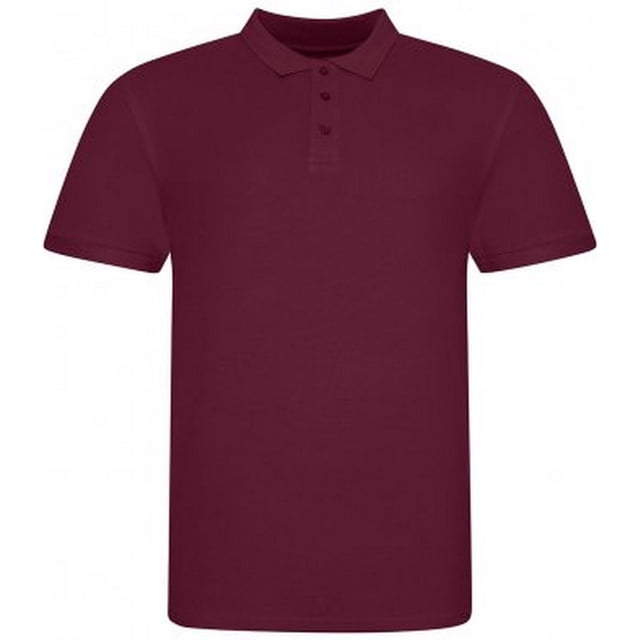 Awdis - Polo Piqu de Algodón de Manga Corta para Hombre (Burdeos)