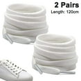 thumbnail image 1 of 2 pares de cordones planos para zapatos, cordones para zapatillas deportivas, zapatillas, zapatos, cordones para botas, blanco, 120CM, 1 of 8