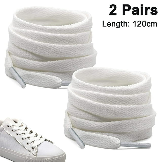 2 pares de cordones planos para zapatos, cordones para zapatillas deportivas, zapatillas, zapatos, cordones para botas, blanco, 120CM